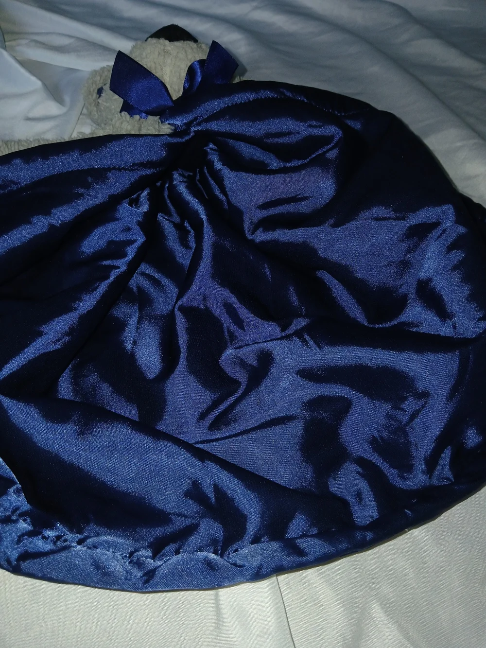 Scentsy Buddy Teddy Bear Plush Security Blanket Lovey Gray Blue Satin Trim